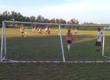 Girls' High School Soccer practice.