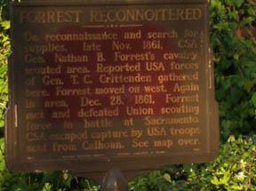 Nathan Bedford Forrest Reconnoitered Historic Marker
